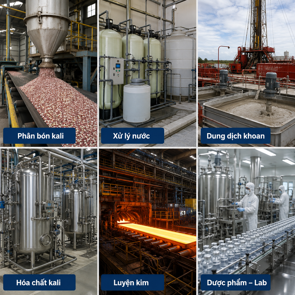 ứng dụng Kali Clorua KCl trong xi mạ kim loại
