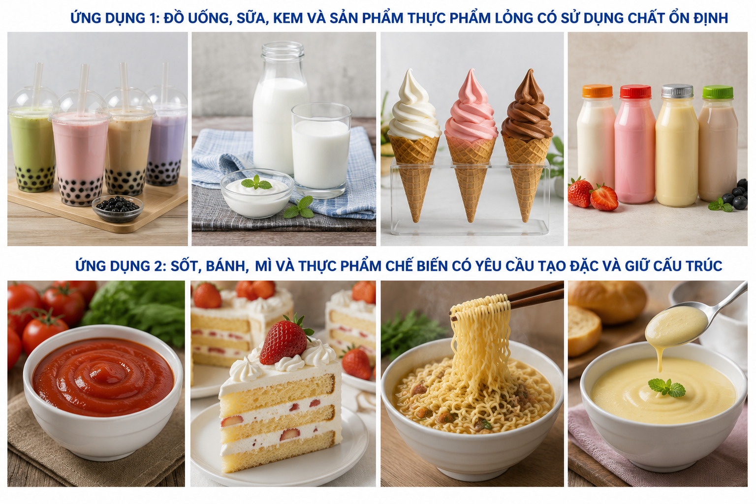 ứng dụng CMC Food Grade trong thực phẩm và đồ uống