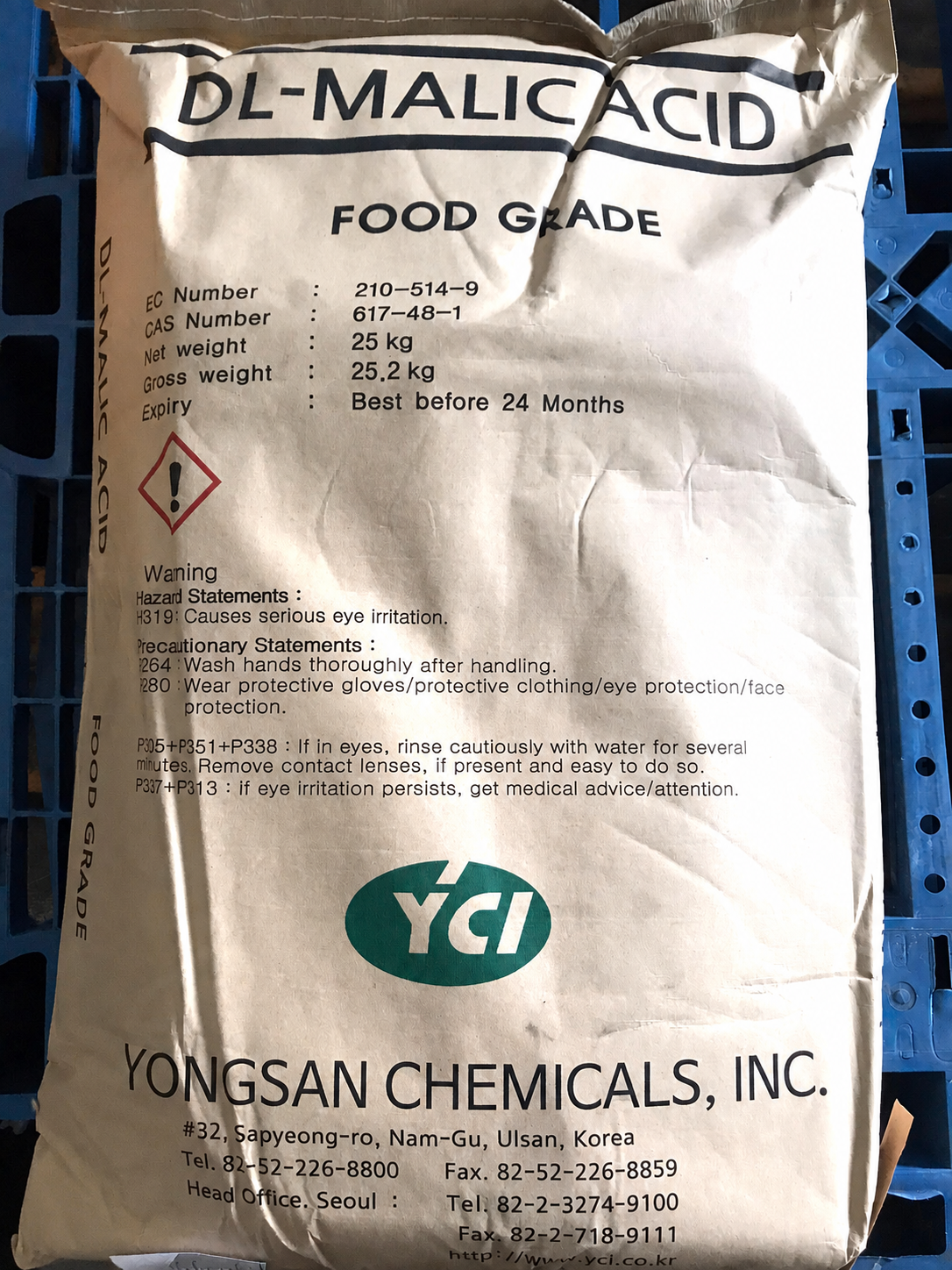 DL-Malic Acid Food Grade Hàn Quốc C4H6O5 25kg bao