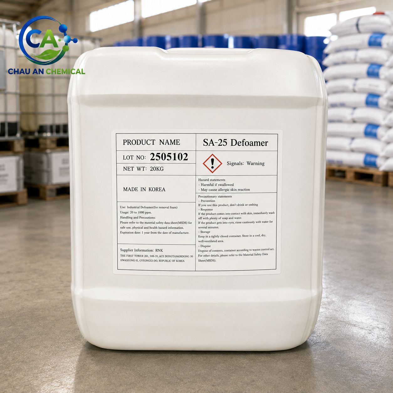 Chất Khử Bọt SA-25 Hàn Quốc 20kg/Can – SA-25 Defoamer