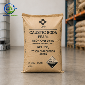 Xút Hạt Nhật Bản NaOH 98.5% – Caustic Soda Pearl Tosoh 25kg/bao
