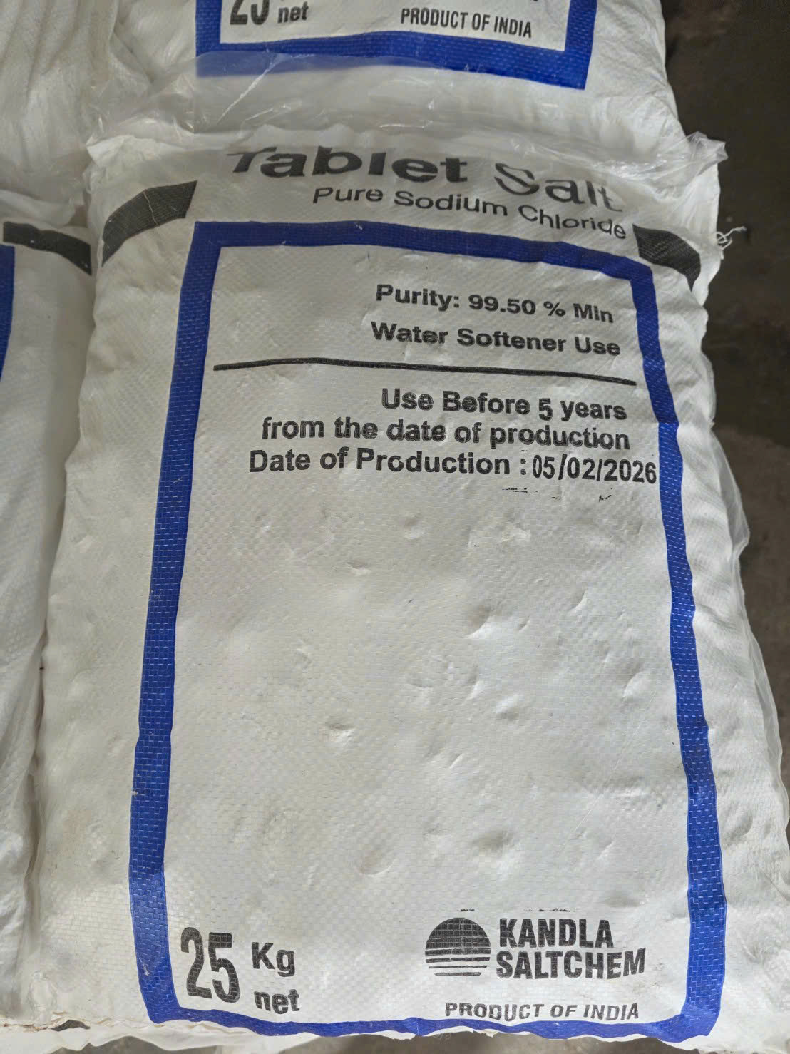 Muối viên Kandla Saltchem 99.5% Ấn Độ 25kg bao