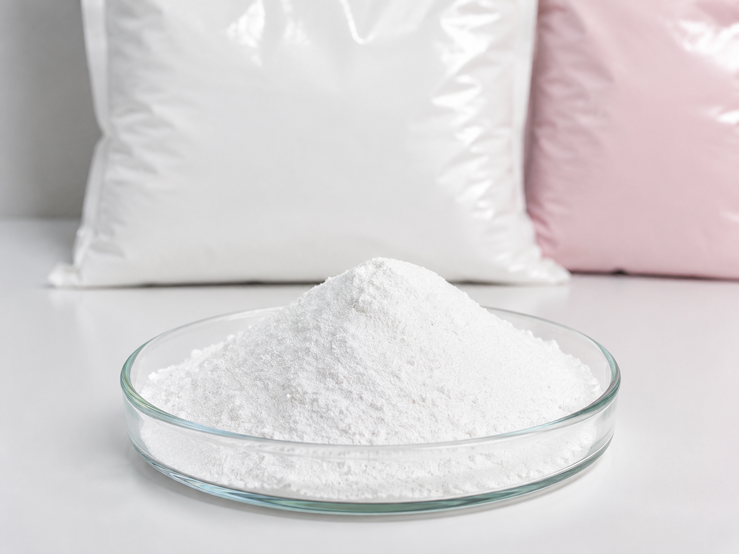 Ngoại quan Calcium Chloride Anhydrous CaCl₂ 94–97% Feed Grade dạng bột trắng