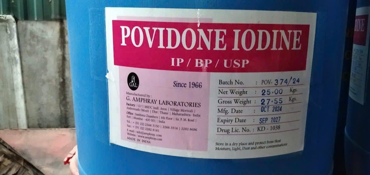 Povidone Iodine 12% Ấn Độ Amphray 25kg