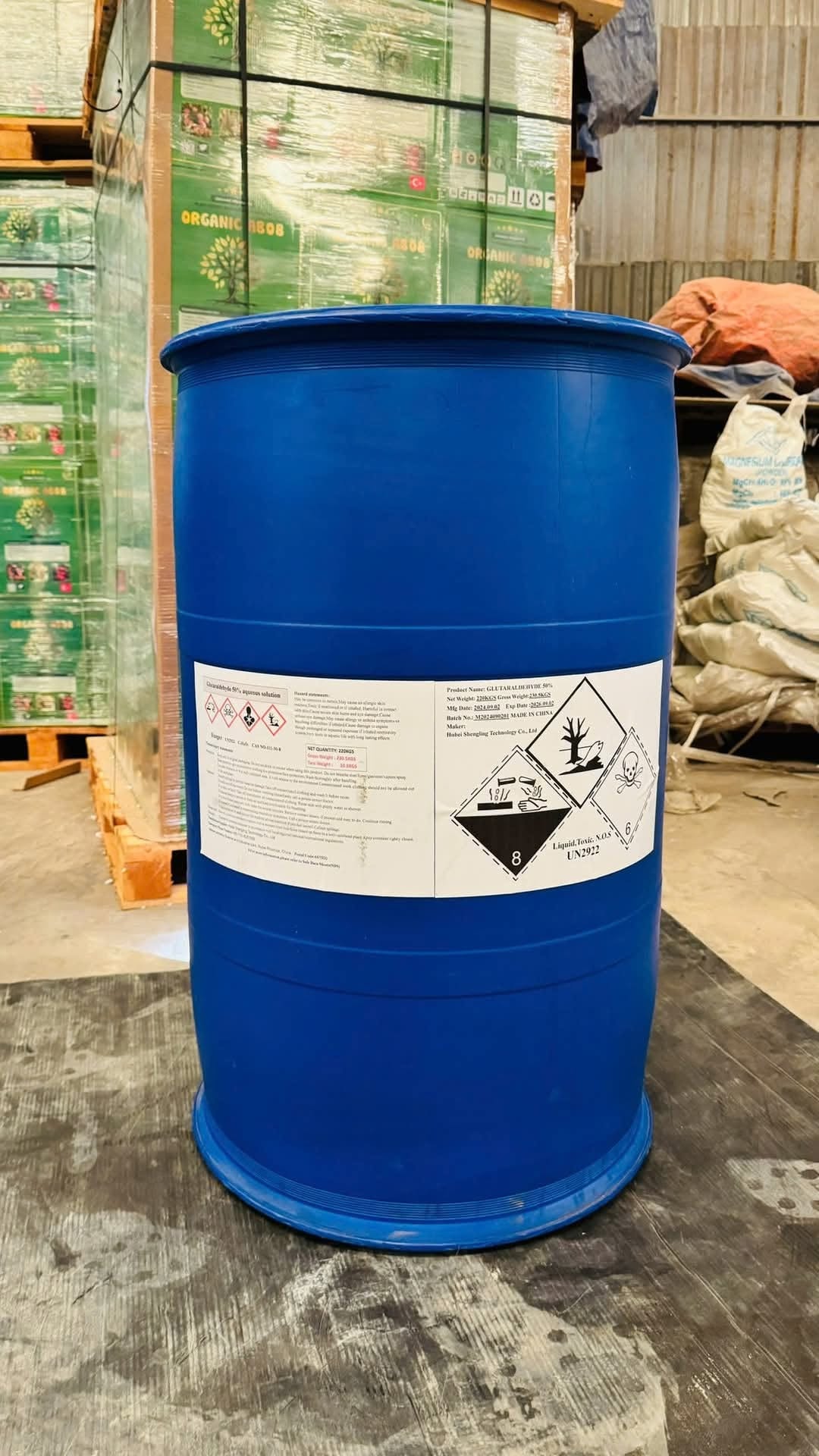Glutaraldehyde 50% Trung Quốc Hubei Shengling 220kg