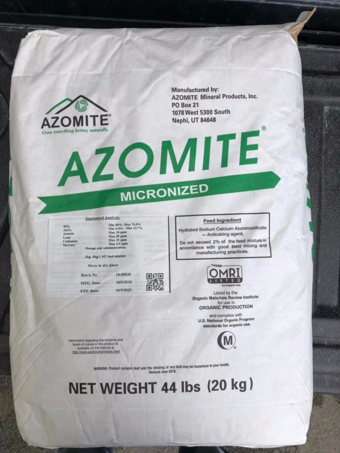 Azomite Mỹ Micronized khoáng đa năng 20kg