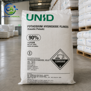 Kali Hydroxit KOH 90% UNID Hàn Quốc – Potassium Hydroxide Flakes 25kg/Bao