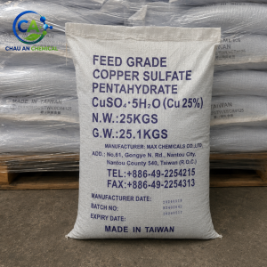 Copper Sulfate Feed Grade Max Chemicals Đài Loan – Cu 25% 25kg/Bao