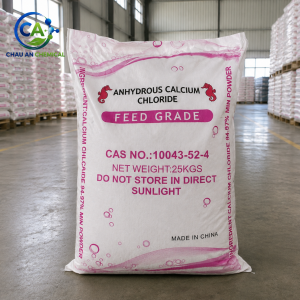 Calcium Chloride Anhydrous CaCl₂ 94–97% Feed Grade Trung Quốc 25kg/Bao Hồng