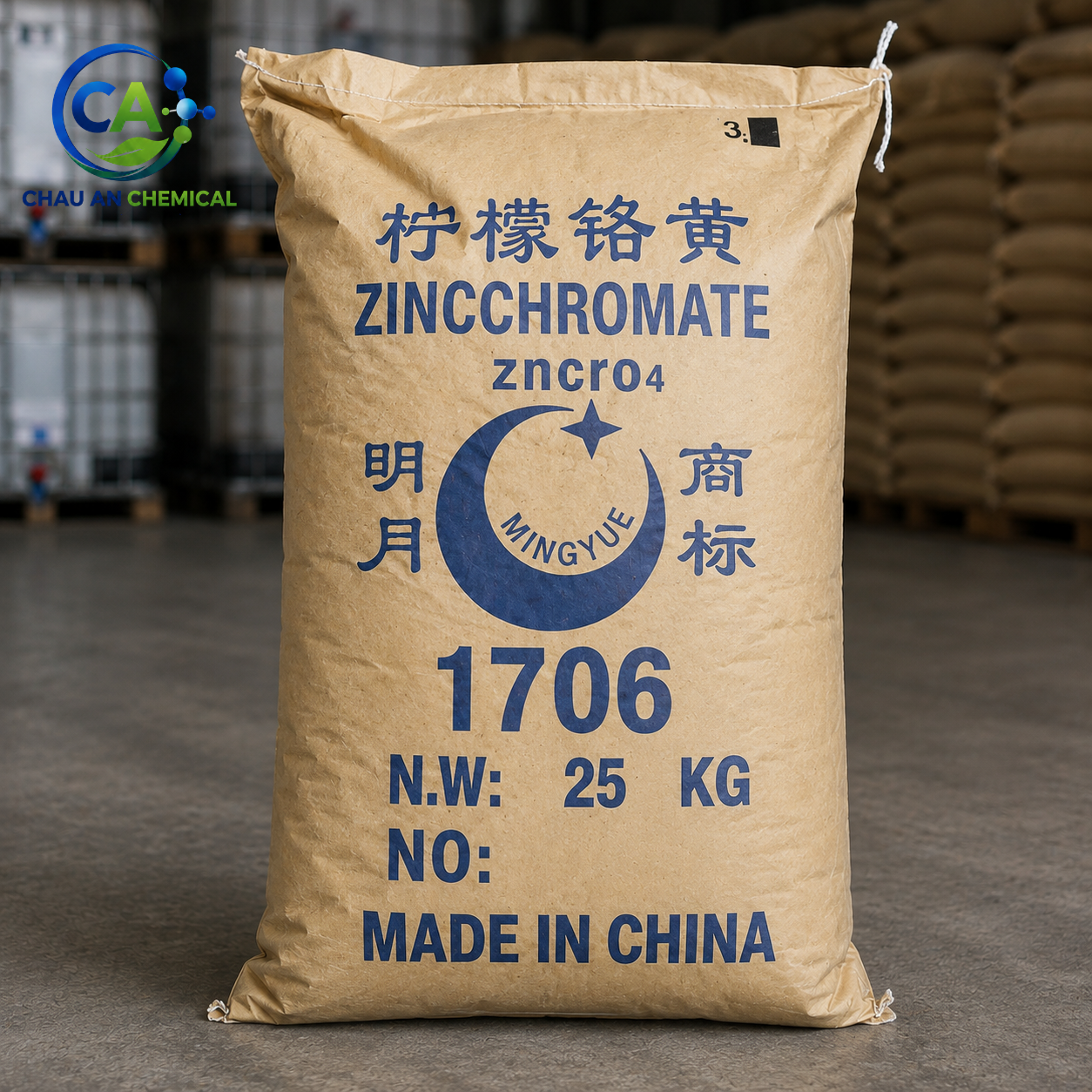 Zinc Chromate ZnCrO₄ Trung Quốc – Bột Màu Chống Gỉ 25kg/Bao