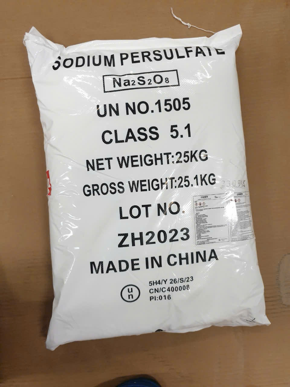 Sodium Persulfate 99% Na₂S₂O₈ Trung Quốc 25kg, chất oxy hóa dùng trong PCB, xử lý bề mặt kim loại và sản xuất polymer.