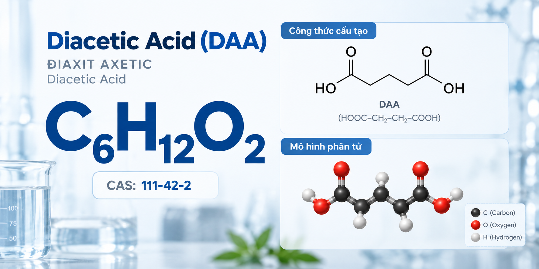 Công thức hóa học Diacetone Alcohol DAA C₆H₁₂O₂ CAS 123-42-2